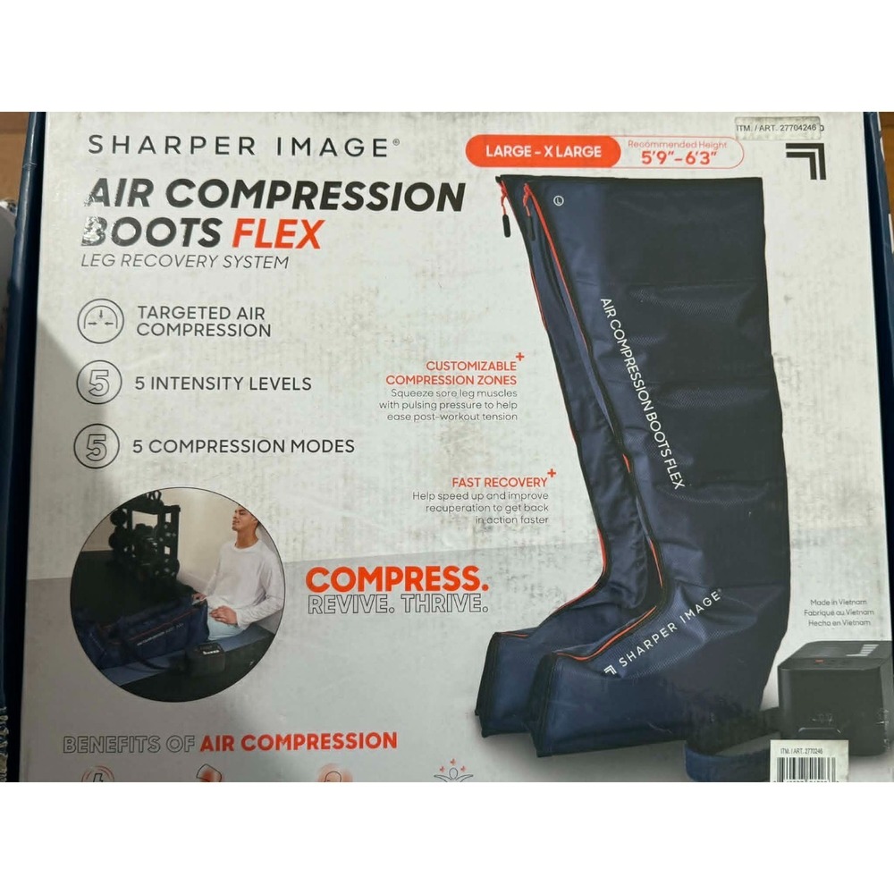 Sharper Image Air Compression Boots Flex Leg Recovery System L/XL New
